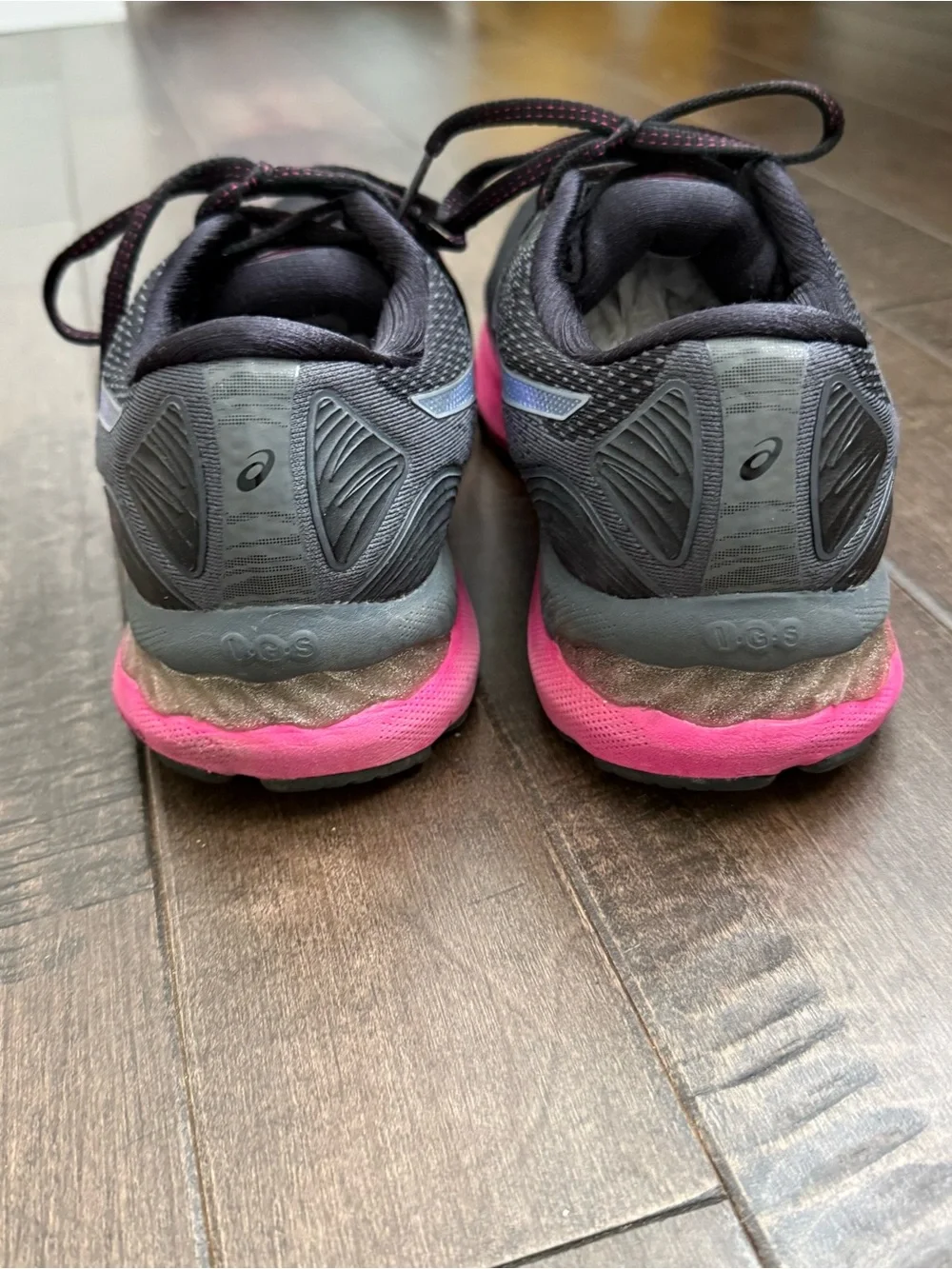Asics Gel Nimbus 23 Black & Pink Women's Athletic Running Tennis Shoes Sneakers